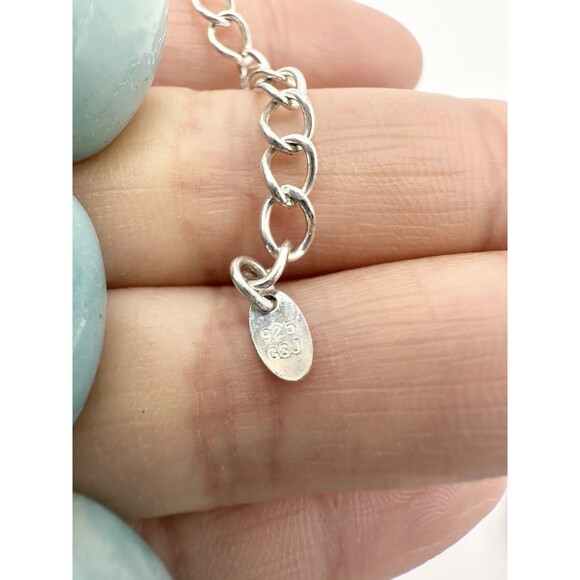 GSJ 925 Sterling Silver Amazonite Chunky Beaded Necklace 19” - Picture 9 of 9